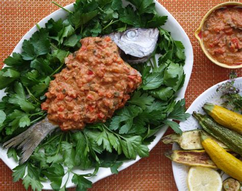 Samkeh Harra: A Spicy Lebanese Fish Dish .